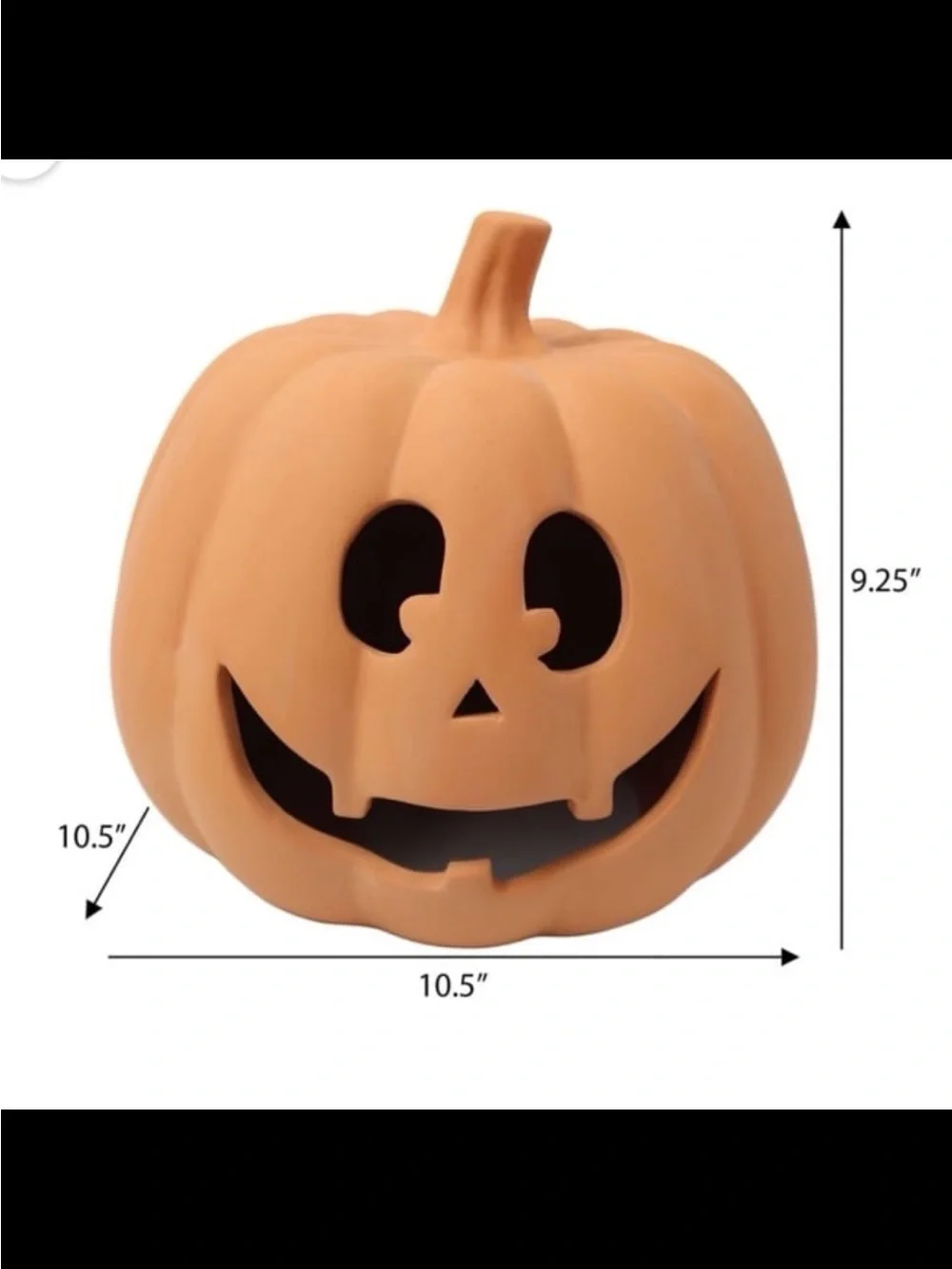 Jack-o'-Lantern Decoration, Terracotta, 10.25